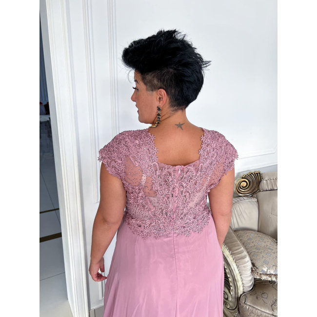 PLUS SIZE - Cocktailjurk Dagna long POWDER PINK