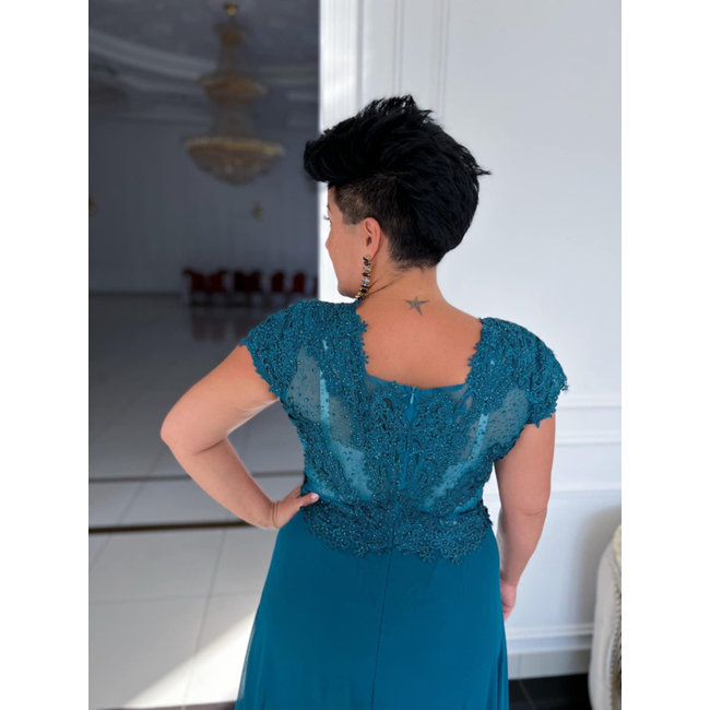 GRANDE TAILLE robe longue de ceremonie Dagna EMERALD