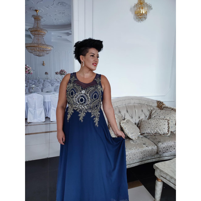 PLUS SIZE - Cocktailjurk Camilla long NAVY BLUE