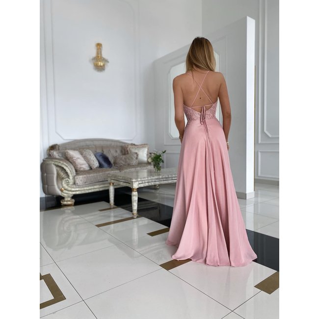 Robe longue de ceremonie Mona Lisa POWDER PINK