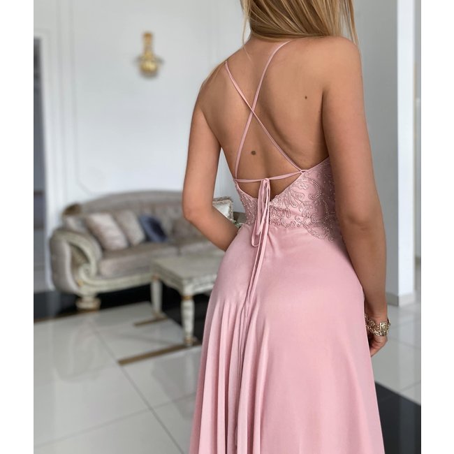 Feestjurk Mona Lisa long POWDER PINK