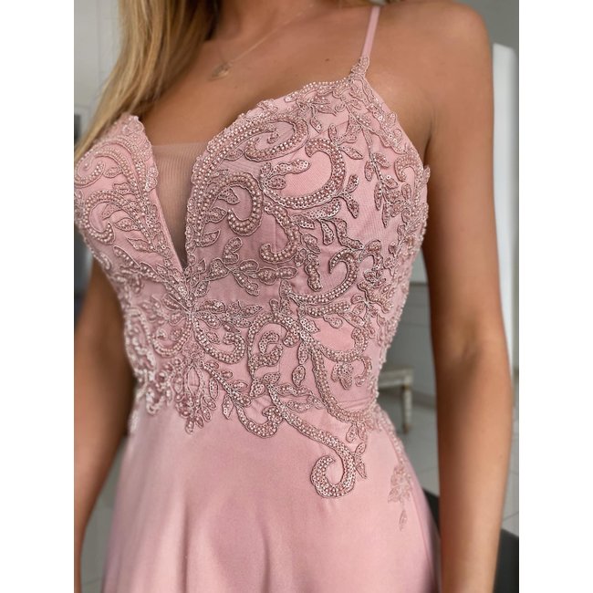 Long occasion dress Mona Lisa POWDER PINK