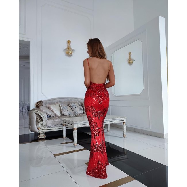 Long occasion dress Celine RED