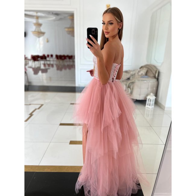 Feestjurk Ocean long POWDER PINK