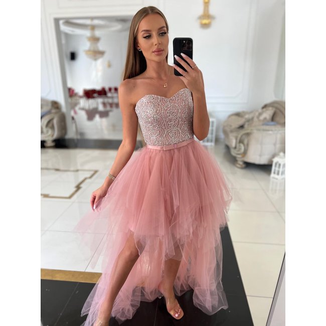 Feestjurk Ocean long POWDER PINK