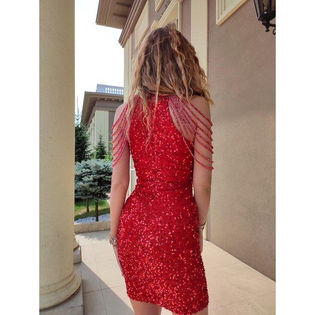 Robe courte de ceremonie Olivia RED