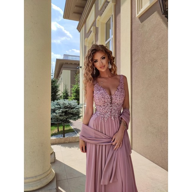 Robe longue de ceremonie Noa DIRTY PINK