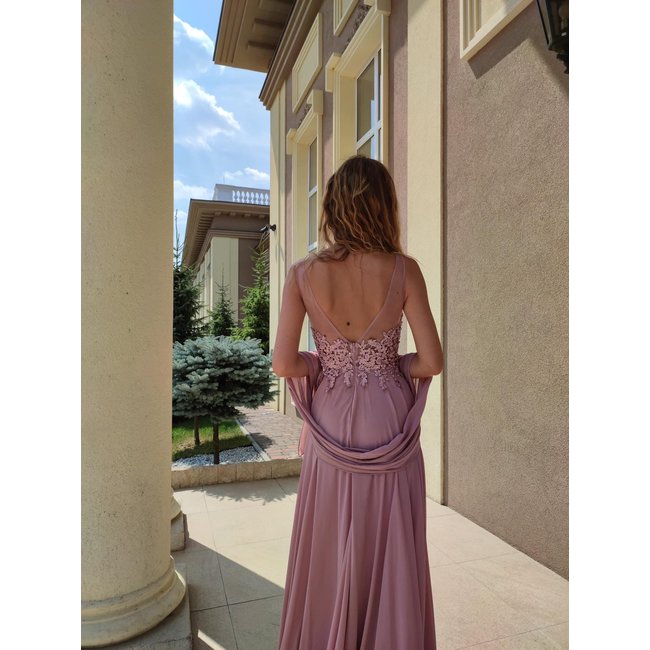 Robe longue de ceremonie Noa DIRTY PINK