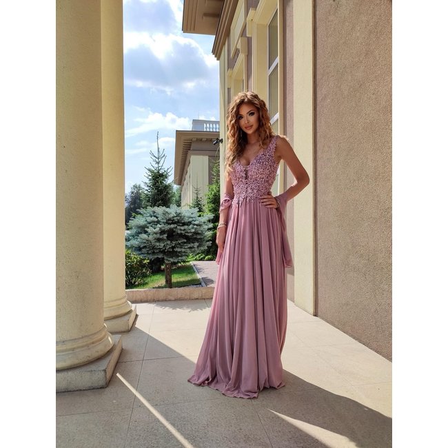 Feestjurk Noa long DIRTY PINK