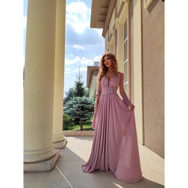 Long occasion dress Noa DIRTY PINK
