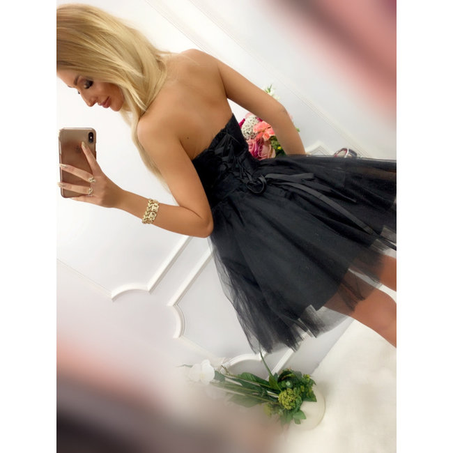 Krótka sukienka okazjonalna Pin Up BLACK