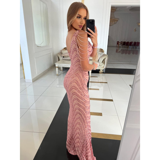 Long occasion dress Fortune DIRTY PINK