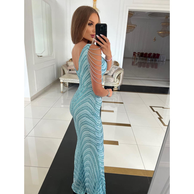 Robe longue de ceremonie Fortune BLUE