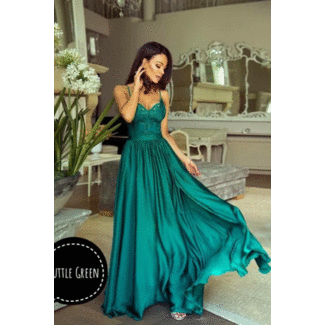 Long occasion dress Ashley BUTTLE GREEN - Royal Fashion Queen
