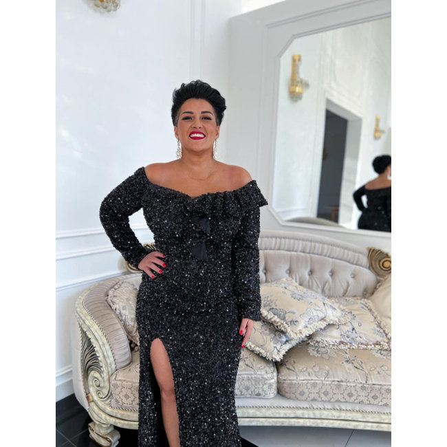 GRANDE TAILLE robe longue de ceremonie Roxanne BLACK