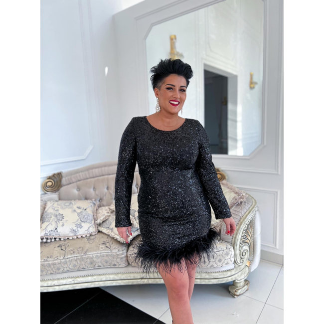 PLUS SIZE - Cocktailjurk Karin short BLACK