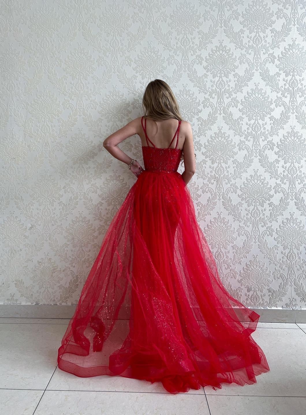 Robe longue de ceremonie Fara RED - Royal Fashion Queen