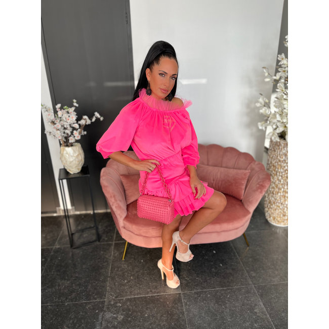 2 Delig Suede Set Angela Neon Pink Royal Fashion Queen