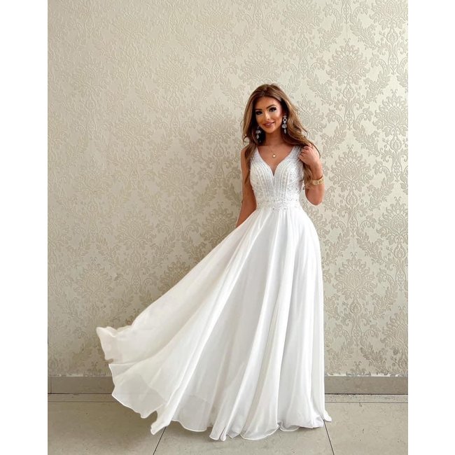 Trouwjurk Campari long WHITE