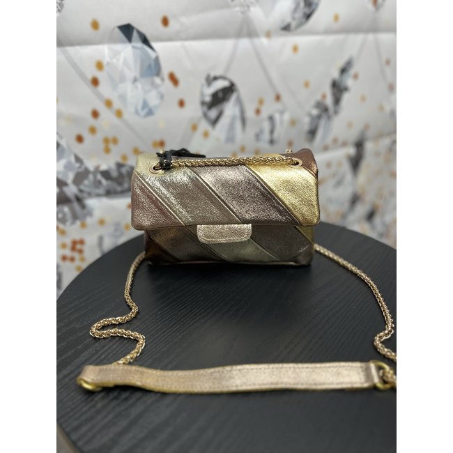 Skórzana torebka Rainbow GOLD