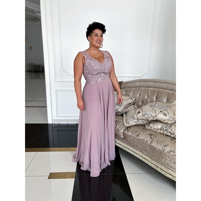 PLUS SIZE - Cocktailjurk Lola long DIRTY PINK