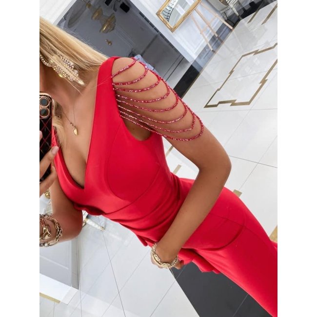 PLUS SIZE długa sukienka okazjonalna Mona RED