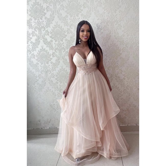 Robe longue de ceremonie Bueno BEIGE