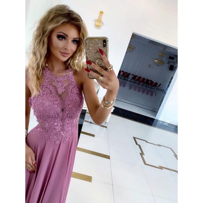 Robe longue de ceremonie Mercedes DIRTY PINK