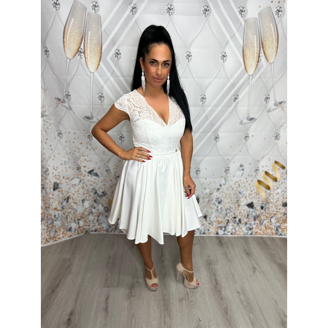 Trouwjurk Daisy short WHITE