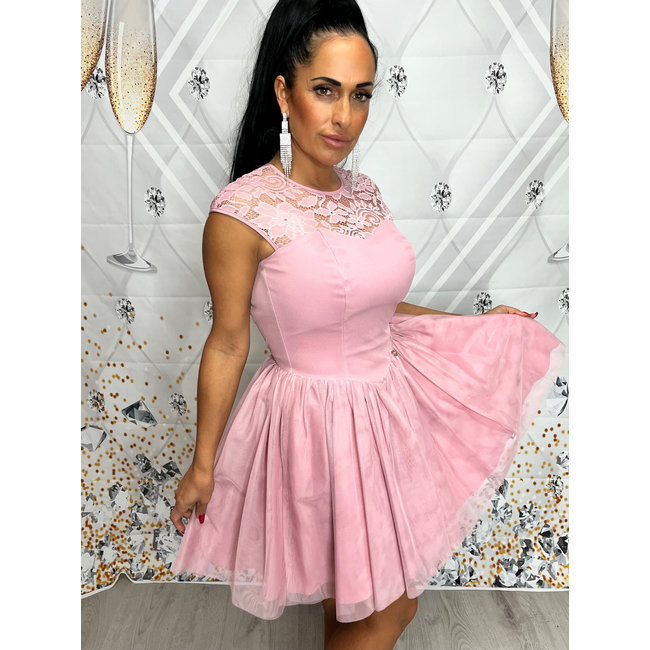 Krótka sukienka okazjonalna Valerie DIRTY PINK