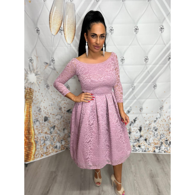 Krótka sukienka okazjonalna Amanda DIRTY PINK