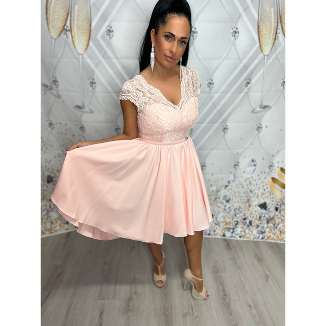 Krótka sukienka okazjonalna Taylor POWDER PINK