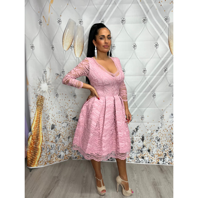 Robe courte de ceremonie Amara DIRTY PINK