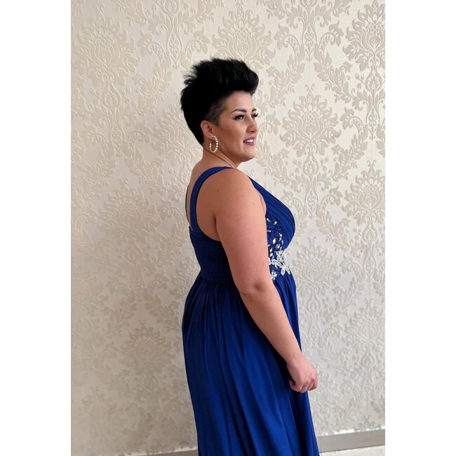 PLUS SIZE feestjurk Kiara long COBALT BLUE