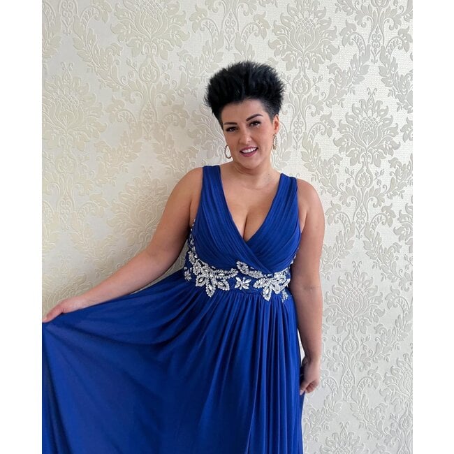 GRANDE TAILLE robe longue de ceremonie Kiara COBALT BLUE