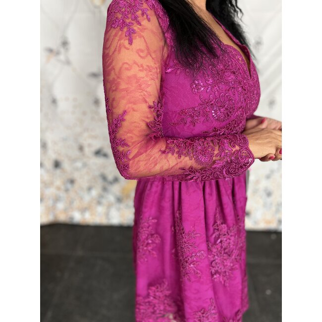 Krótka sukienka okazjonalna Taifun FUCHSIA