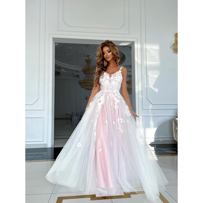 PLUS SIZE trouwjurk Garden  long PINK