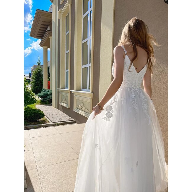 PLUS SIZE długa suknia ślubna Garden WHITE