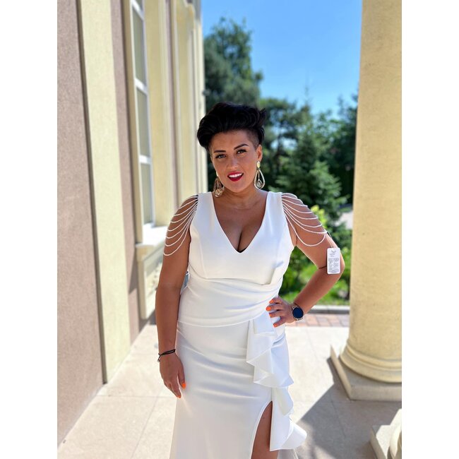 GRANDE TAILLE robe longue de mariée Mona WHITE