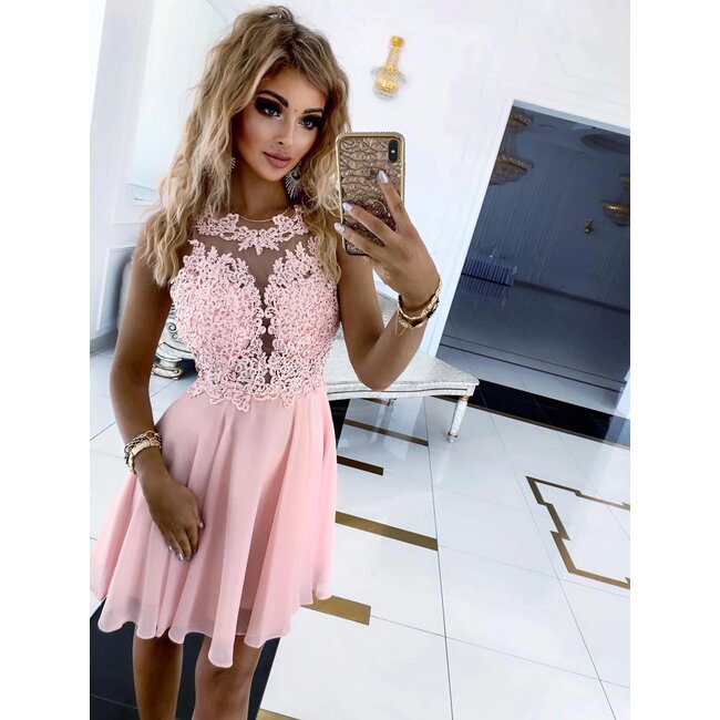 Short occasion dress Luna POWDER PINK