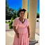 PLUS SIZE długa sukienka okazjonalna Mamatex POWDER PINK