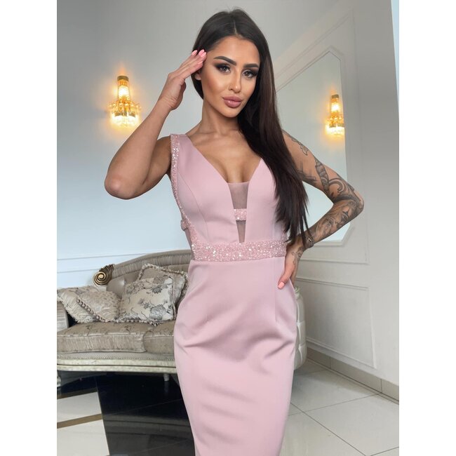 Feestjurk Marcela long POWDER PINK