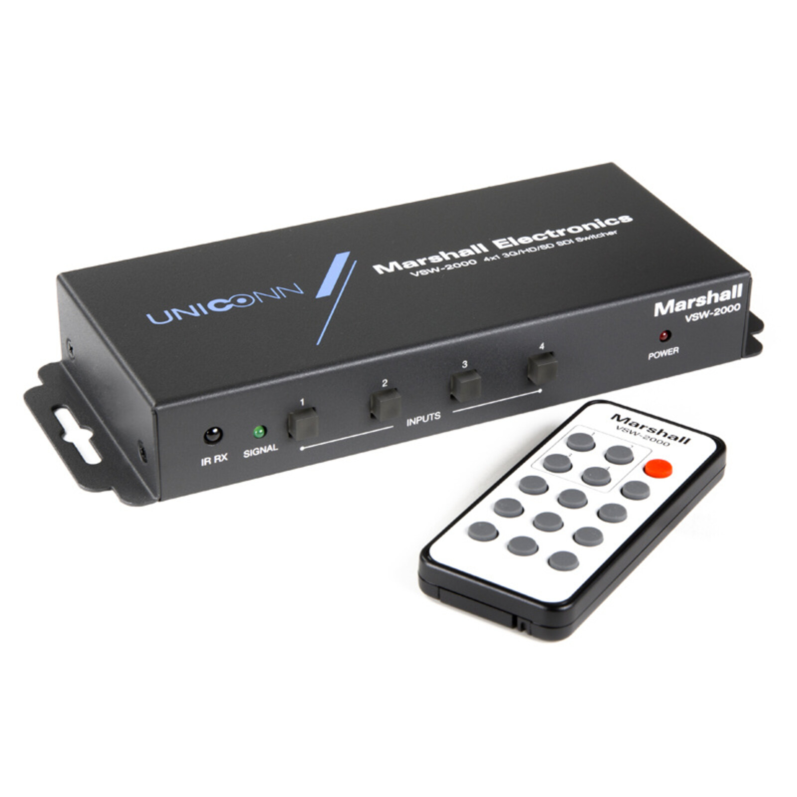 Marshall 4-Input 3G-SDI Switcher with 3G-SDI Program Output (RS-232 Remote Control)