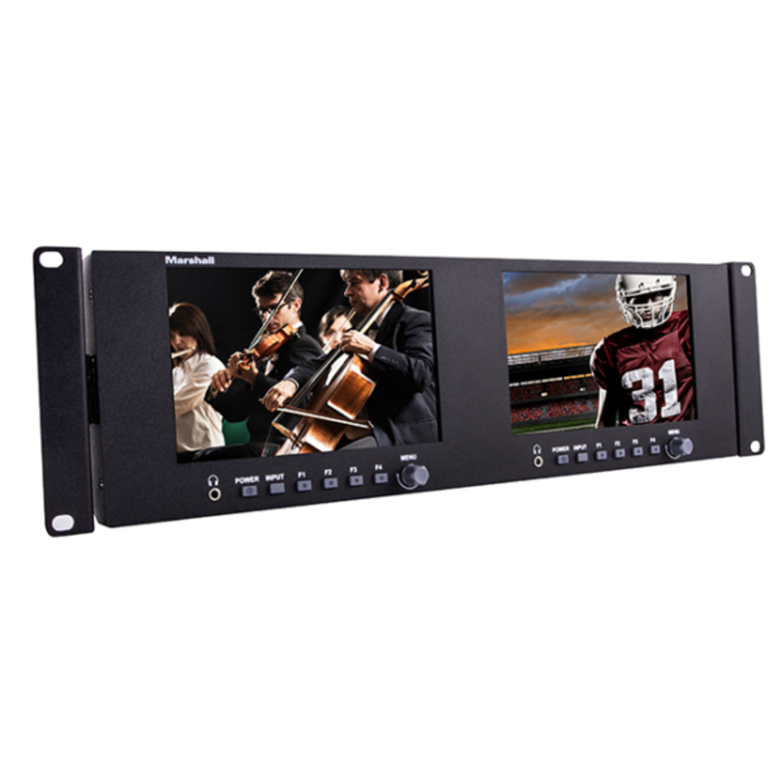 Marshall Dual 7″ Rackmount Monitor with HDMI and 3G-SDI and Inputs