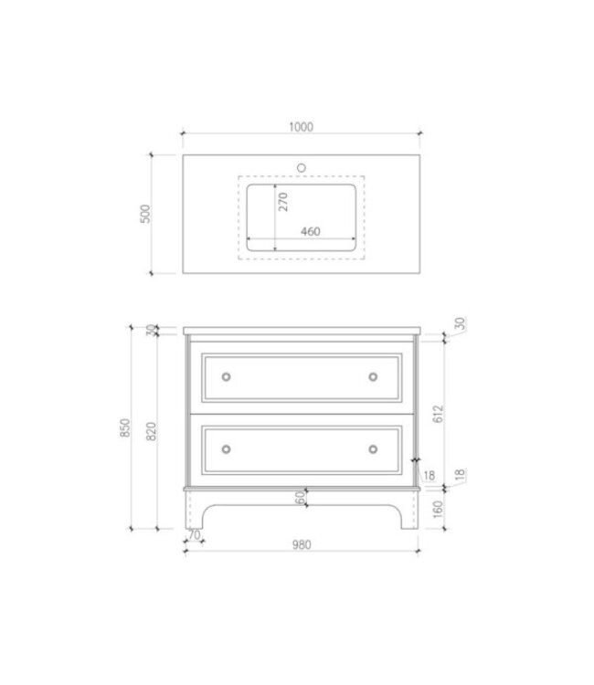 Klassiek Badkamermeubel Fairfax 100cm