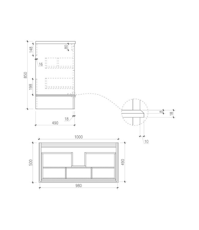 Klassiek Badkamermeubel Fairfax 100 cm