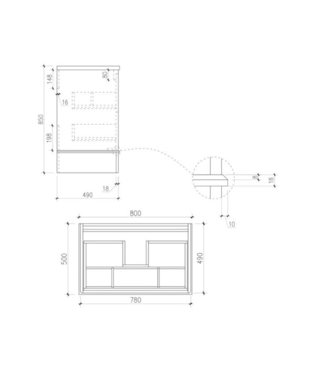Klassiek Badkamermeubel Fairfax 80cm
