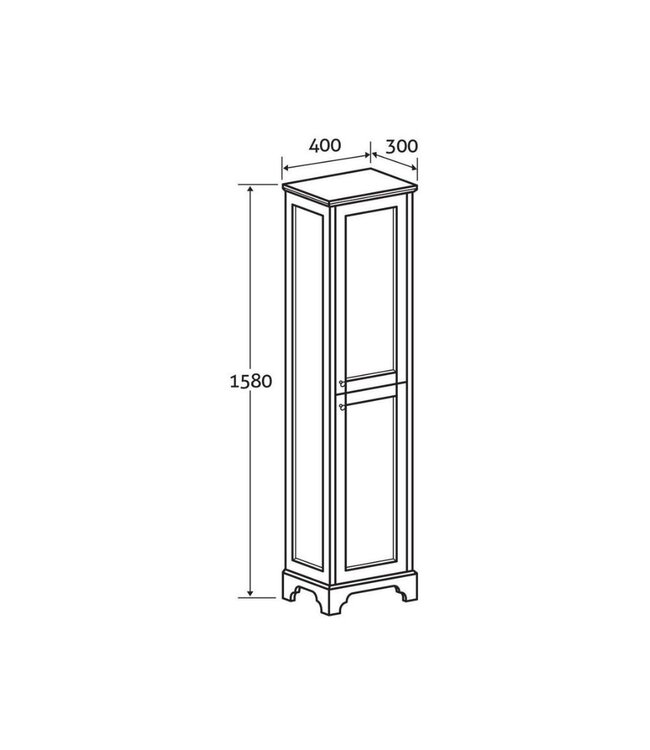 Klassieke Kolomkast Ascot 158cm