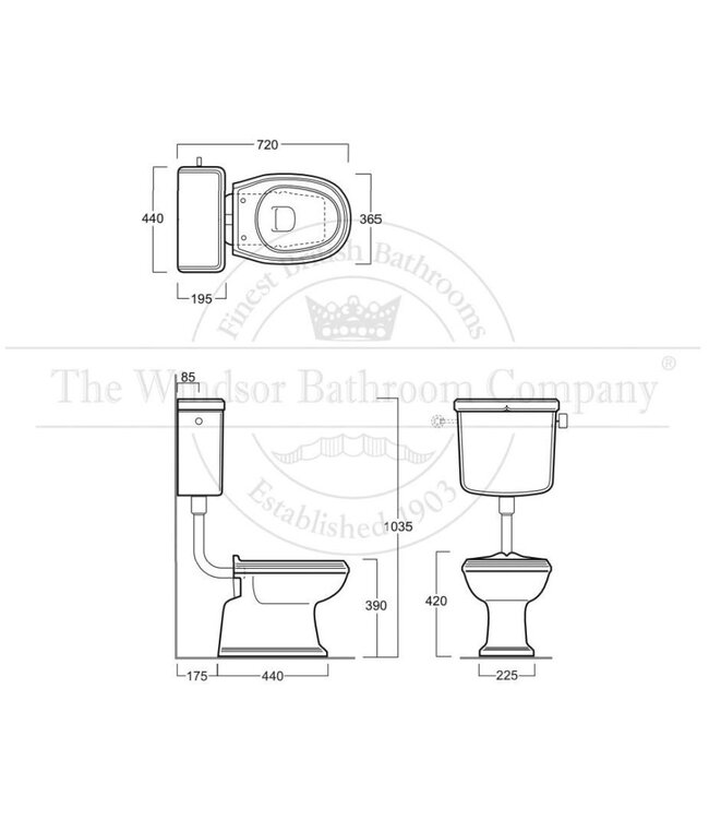 Toilet met halfhoog reservoir Bexley WBSR3248
