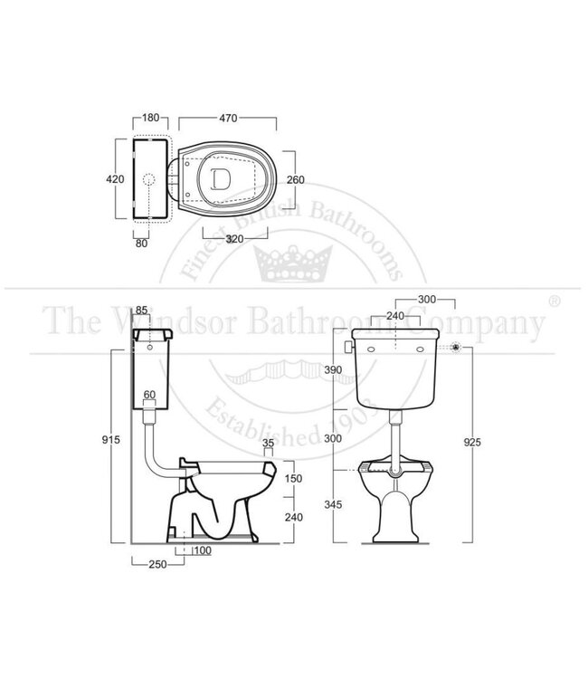 Toilet met halfhoog reservoir Bexley WBSR3248
